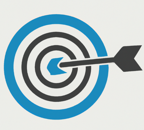 Target with arrow in bullseye representing achieved goals